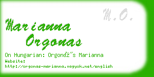 marianna orgonas business card